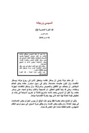 نقد الثورة المصرية 3 - السيسي ورجاله
